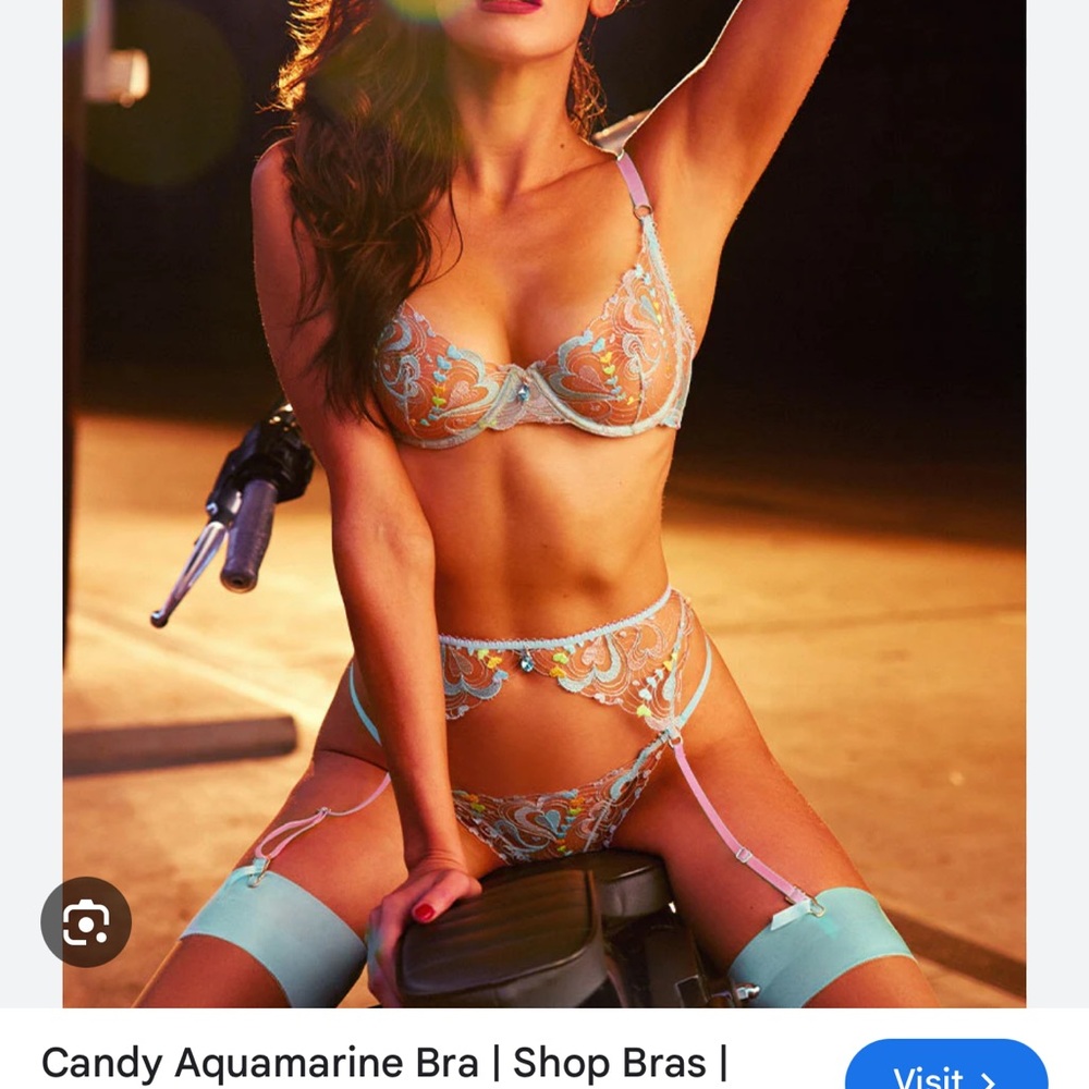 Honey Birdette Candy Aquamarine lingerie set!!